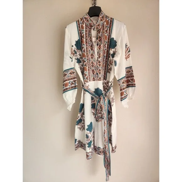 NWT Sue Sartor Flounce Shorty Dress Size M DARK TURQUOISE - Picture 2 of 16